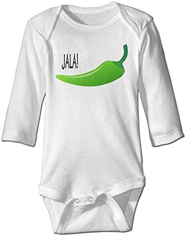 Baby Bodysuit Jalapeno One Piece Baby Long Sleeve Unisex Jumpsuit 18 Months White