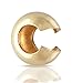 100pcs Crimp Bead Knot Covers 5mm (0.2 Inch) Loose Beads 14k Gold Plated Copper Brass for Jewelry Craft Making CF8-5