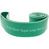 Body Sport Super Loop Band 41-Inch, Latex, Exercise Chart Included &ndash; Bands for Working Out &ndash; Exercise Band