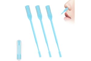 FXOICMI 2-in-1 Nasal Hair Cutter, Upgraded 360° Rotating Nostril Hair Removal Tool, Double Sided Nose Hair Blade, Nose Hair Trimmer with Ear Picker for Women Men Travel Essentials (Blue, 3Pcs)