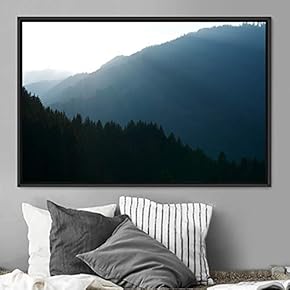 signwin Framed Canvas Wall Art Mountainscape Aerial Dramatic...