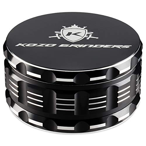 Kozo Best Herb Grinder [Upgraded Version]. Large 4 Piece, 4" Black