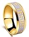 Tanyoyo 8MM stainless steel Gold Plated Jesus Cross Ring Size 6-14