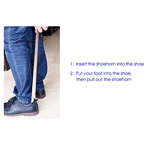 Shoe Horn, Shoe Horn Long Handle, Shoehorn - 16 Inch Long Shoe Horn, Shoe Horn for Men, Women, Seniors, Unibody Stainless Steel, Metal Shoe Horn, Long Handled Shoe Helper Stick, Shoehorns - Thumbnail 3