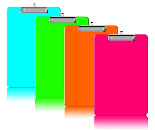 Letter Size Clipboard Low Profile Clip Hardboard with hanging loop (4 new)