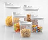 Prairie House Dry Food Storage Containers: 10-Piece Food Storage Containers + Whiteboard Stickers + Marker Set| Assorted Sizes & Slide-Back Lids | Leak Proof, Stackable, BPA-Free & Refrigerator Safe