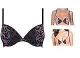 Wonderbra W02B5 Crazy Dressing Room Underwired Push Up Plunge Lace Centre Bra