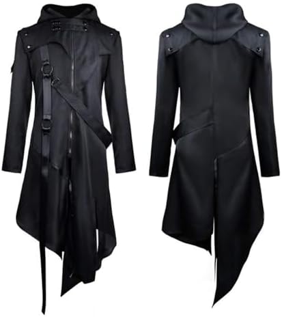 Abrigo Steampunk Para Hombre Con Capucha | Chaqueta Gótica Victoriana De Frack | Disfraz De Halloween Y Cosplay Tallas Grandes
