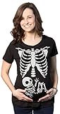 Maternity White Skeleton Rib Cage Halloween T-Shirt Funny Pregnancy Tee