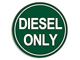 American Vinyl Round Green Diesel Only Sticker (Safety Truck Tank Decal Logo go Green Oil Gas Fuel)