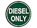 American Vinyl Round Green Diesel Only Sticker (Safety Truck Tank Decal Logo go Green Oil Gas Fuel) primary