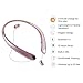 Bluetooth Headphones Retractable Wireless Earbuds Neckband Headset Sports Noise Cancelling Stereo Earphones with Mic by Viceting (15 Hrs Playtime, Call Vibrate Aler, Rose Gold)