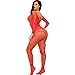 Advoult Plus Size Lingerie Fishnet Bodysuit Crotchless Tights Sexy Nightwear Bodystocking For Women