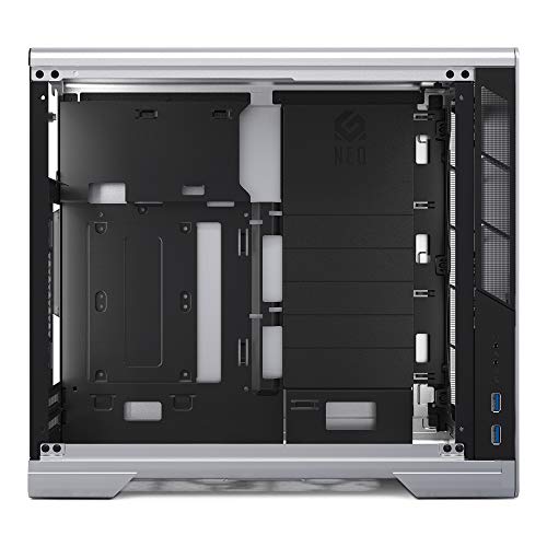 MTALLICGAR-MetallicGear-Neo-Mini-V2-Series-Mini-ITX-Case-Compact-Chassis-Sand-Blasted-Aluminum-Tempered-Glass-Panel-Liquid-Cooling-Ready-Silver