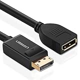 UGREEN 6FT DP Extention Cable DisplayPort Male to Female Audio Video Cable with Gold Plated Connectors Supports 3D 4K 60Hz for PC Host, HP Laptop, Graphics Card and All Your DP Enabled Devices - 1.2V