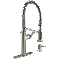 Kohler K-R10651-SD-VS Sous Pro-Style Single-Handle Pull-Down Sprayer Kitchen Faucet in Vibrant Stainless