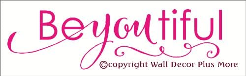 Wall Decor Plus More Wdpm2809 Beyoutiful Girls Inspirational Wall Decal Quote 36X10 Hot Pink