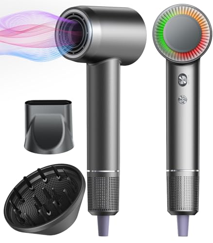 Photo 1 of Oelihuor Hair Dryer, 180000 RPM Professional High-Speed Blow Dryer for Fast Drying, 600 Million Negative Ionic Hair Dryer. Low Noise & Thermo-Control Portable Travel Hairdryer with Diffuser & Nozzle