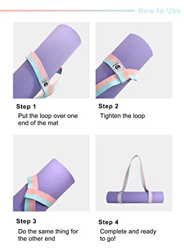 Tumaz-Yoga-Mat-Strap-2-in-1-Adjustable-Sling-Mat-Carrier-Stretching-Strap-15-Colors-2-Sizes-Options-with-Extra-Thick-Durable-and-Comfy-Delicate-Texture-Mat-NOT-Included