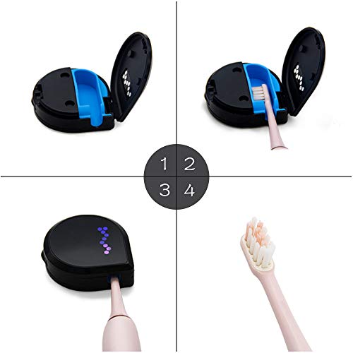 LetGoShop UV LED Toothbrush Sterilizer Portable Toothbrush Travel Container Travel Toothbrush Sanitizer Case Toothbrush Sanitizer Holder for Oral Health (Black) - Thumbnail 7