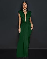 Memoriesea Women's Elegant Sleeveless Deep V Neck