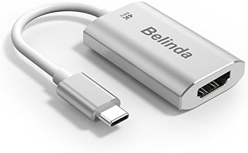 USB C to HDMI Adapter,Belinda USB 3.1 Type C (USB-C) to HDMI Adapter 4K 60HZ with Aluminium Case for 2017 MacBook Pro/Samsung Galaxy S8