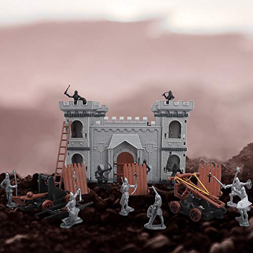 BAULMD Ritter und Schlösser Werden Modell Set, Militär Assembled Castle mit Zubehör gebaut, Kinder Ritterburg Königreich Burg Schloss, DIY Burgtor Spielzeug – Bild 3