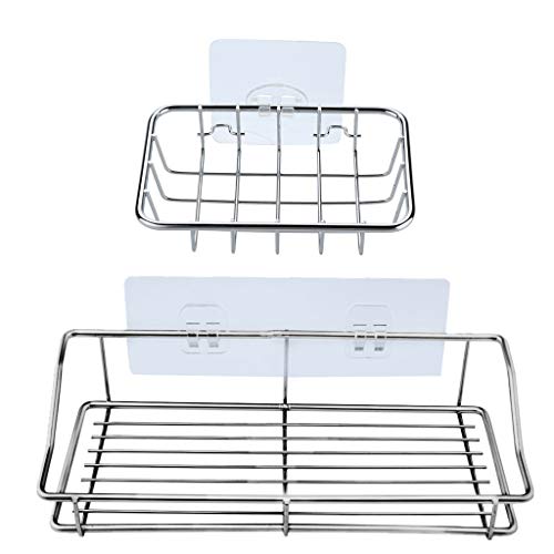 Bathroom Shelves,Fheaven Shower Caddy Adhesive Bathroom Storage Shelf Kitchen Rack Organizers Drain Rack Soap Rack