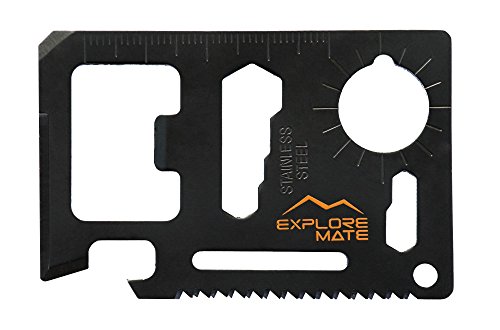 Explore Mate 11 in 1 Survival Card with a Beer Opener - Black