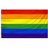 Rainbow Pride FLAG 3x5 FT Polyester gay pride flag outdoor indoor Canvas Header and Double Stitched LGBT FLAG with two Brass Grommets