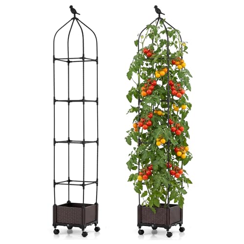 Preiskracher! Qualität zum fairen Preis – COSTWAY Rankhilfe mit Blumenkasten... heute nur 39,99€. Ein echtes Must-have!