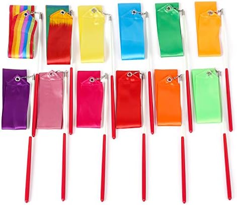 新体操リボン ダンスリボン 体操用具 大決算セール リズムスティック 長さ2m リボン 12本 バトントワリング