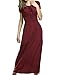 Meaneor Women Boho Cap Sleeve Smocked Waist Tiered Renaissance Summer Maxi Dress (XXL, Wine Red)
