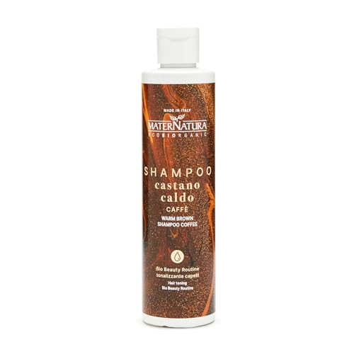 Heißer Kaffee für Braun Shampoo: Ideale Tönung für goldene und haselnussbraune Nuancen, Feuchtigkeitsspendend, Bio Beauty Routine für warmes Braun, Made in Italy - 250 ml