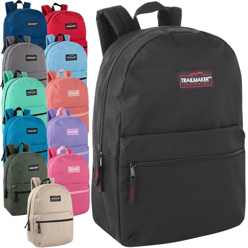 Trail maker 24 Pack- Classic 17 Inch Backpacks in Bulk Wholesale Back