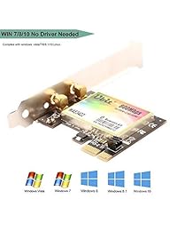 Ubit 300 Mbps PCI Wireless Dual-Band 300 Mbps PCI Express Adaptador de Red Tarjeta WLAN WiFi Adaptador con Bluetooth 4.0 3.5dBi Antena para Desktop PC Adaptador