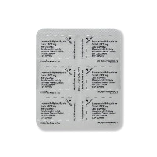 AMAZON BASIC CARE LOPERAMIDE HYDROCHLORIDE TABLETS, 2 MG, ANTI-DIARRHEAL, 24 COUNT (PACK OF 1)