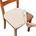 Smiry Seat Covers for Dining Room Chairs Set of 2, Stretch Jacquard Dining Chair Covers Removable Washable Slipcovers Protector, Beige