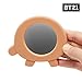 BT21 SHOOKY Character Small Silicone Travel Handheld Hand Mirror for Women and Girls, Brown
