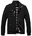 Wantdo Men's Military Jacket Casual Bomber Jacket Stand Collar Canvas Jacket Windbreaker