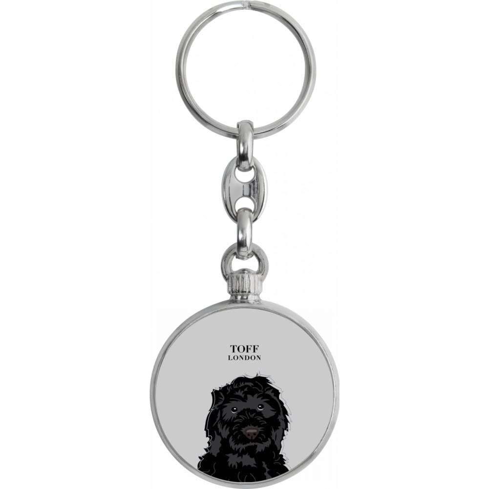 Toff London Black Cockapoo Dog Head Keyring