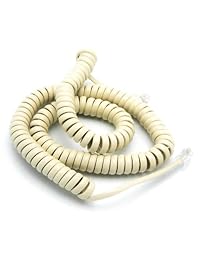 Teléfono Cable Handset Curly Teléfono Color Clásico Arcilla Bronceado 25 ft Funciona en casi todos los teléfonos teléfonos teléfonos trimline y princesa Teléfono fijo accesorio isoho
