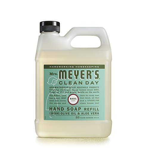 MRS. MEYER’S CLEAN DAY HAND SOAP REFILL, MADE WITH ESSENTIAL OILS, BASIL, 33 FL. OZ