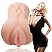 Male Masturbator,Sex Toys 2 in 1 Realistic Mouth and Vagina Masturbator Oral Sex Male Masturbation Cup (Flesh-Vagina)