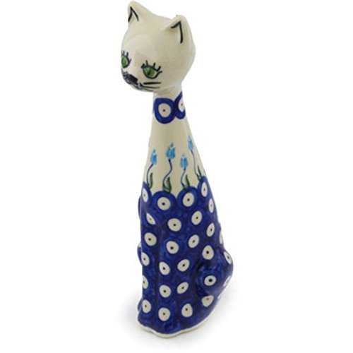 Ceramika Bona H0759H Polish Pottery Ceramic Cat Figurine Hand Painted, 10-Inch