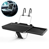 FOONEE Car Laptop Mount, Auto Tray Table, Laptop Tray for Car, with Mouse Disk, Drink Cup Holder, Foldable for Car Steering Wheel/Chair Back for 14 inch