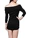 Allegra K Women Off Shoulder Side Shirred Slim Fit Clubwear Mini Dress,Small,Black