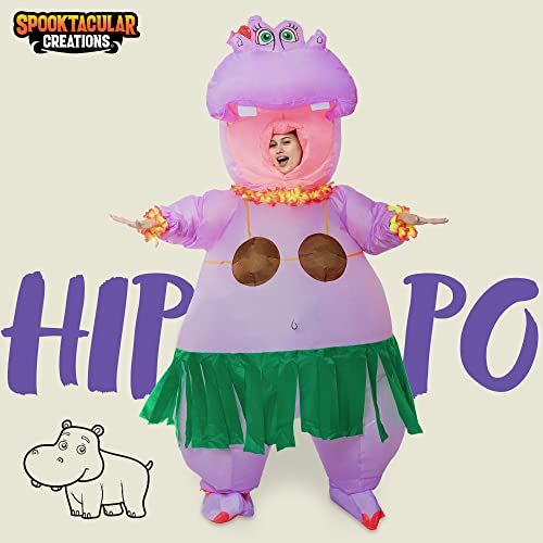 Spooktacular Creations Hippo Inflatable Costume for Adult, Funny Air