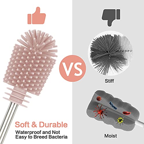 haakaa Silicone Cleaning Brush Kit Blush Scrub Brush for Breast