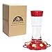 DAWN OF PETS 32 Oz Hummingbird Feeder for Outdoors, Hanging, Bright Red Color, Transparent Heat Stable Plastic Tube,